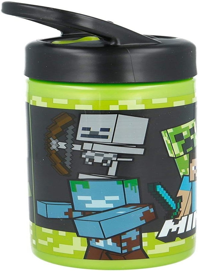 Stor Minecraft Sports Water Bottle with Straw and Built-In Handle 410ml - Image 2