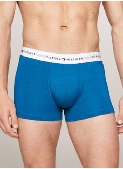 TOMMY HILFIGER Men's 5-Pack Signature Logo Waistband Trunks - Cotton, Multicolour  - Image 4