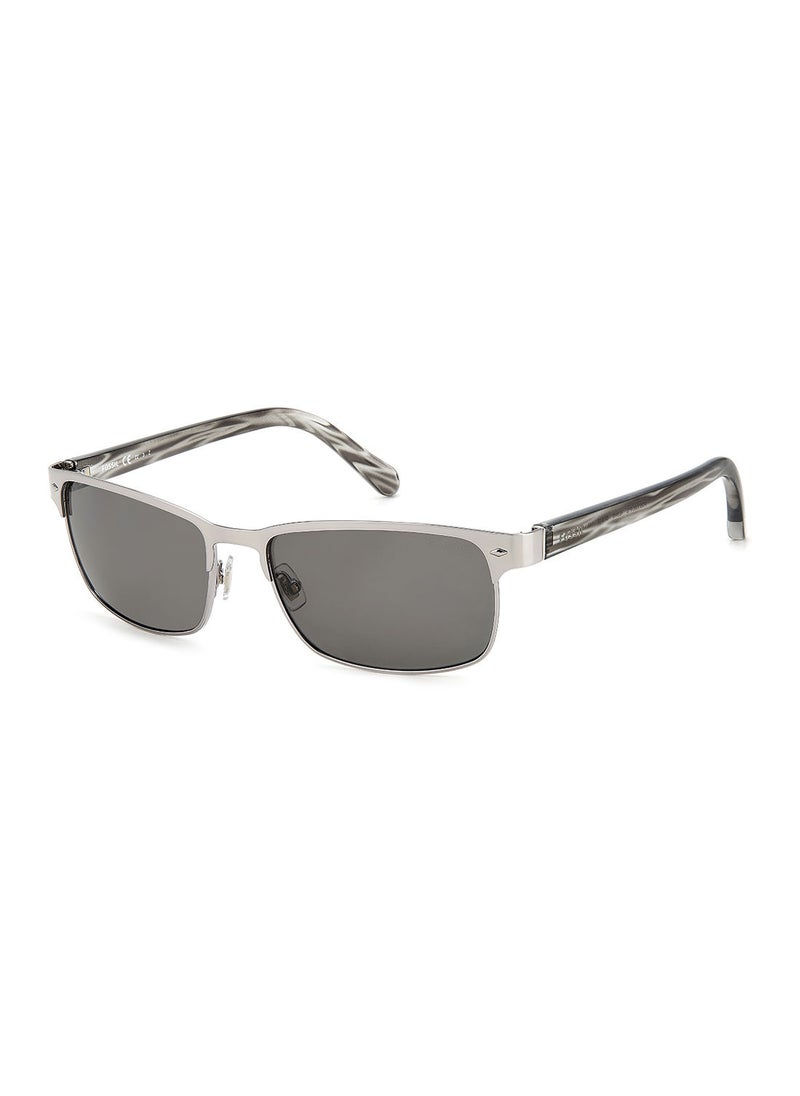 FOSSIL Men's UV Protection Rectangular Sunglasses - Fos 3000/P/S Ruthenium 57 - Lens Size: 57 Mm  - Image 1