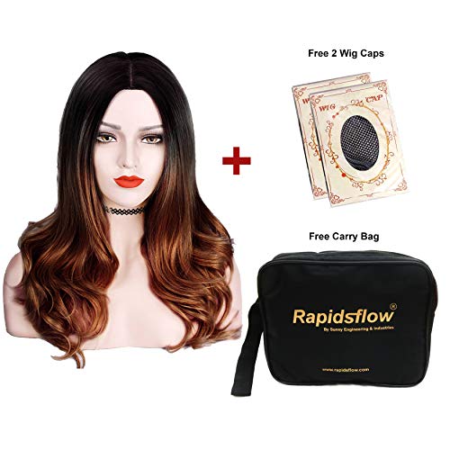 Rapidsflow® Full Head Synthetic Women Wigs Long Hair For Women/Women Wigs Natural Hair (Curly Ombre) - Image 2