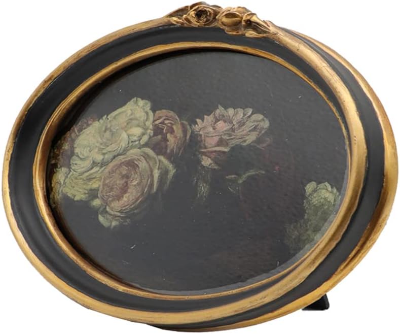 CiSoo Precision made Vintage Oval Picture Frame 5x7 Antique Photo Frame Decorative Painting Table Top Display and Wall Hanging Home Decor, Ornate Photo Gallary Art, Black and Gold Transit & use compatible - Image 2