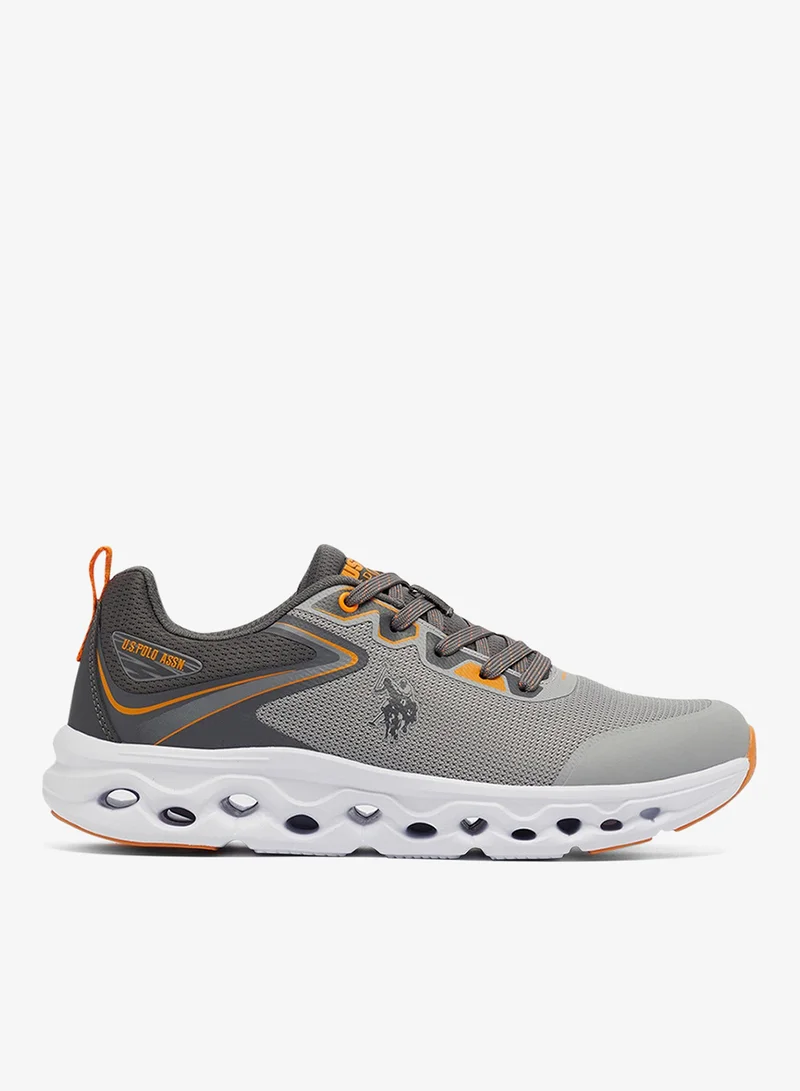 U.S. Polo Assn. Men's Grey Low-Top Sneakers - Lightweight Shoes Lace-Up Design, Comfortable for Everyday Outfits