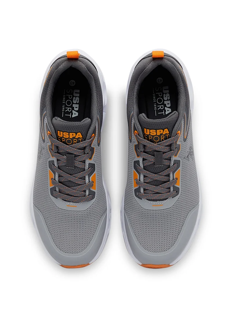 U.S. Polo Assn. Men's Grey Low-Top Sneakers - Lightweight Lace-Up Design, Comfortable for Everyday Outfits