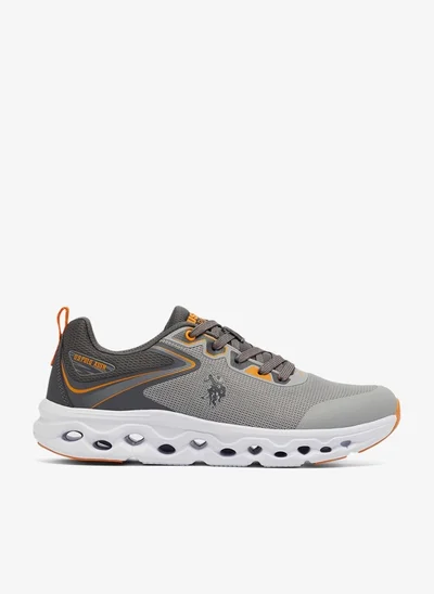 U.S. Polo Assn. Men's Grey Low-Top Sneakers - Lightweight Shoes Lace-Up Design, Comfortable for Everyday Outfits
