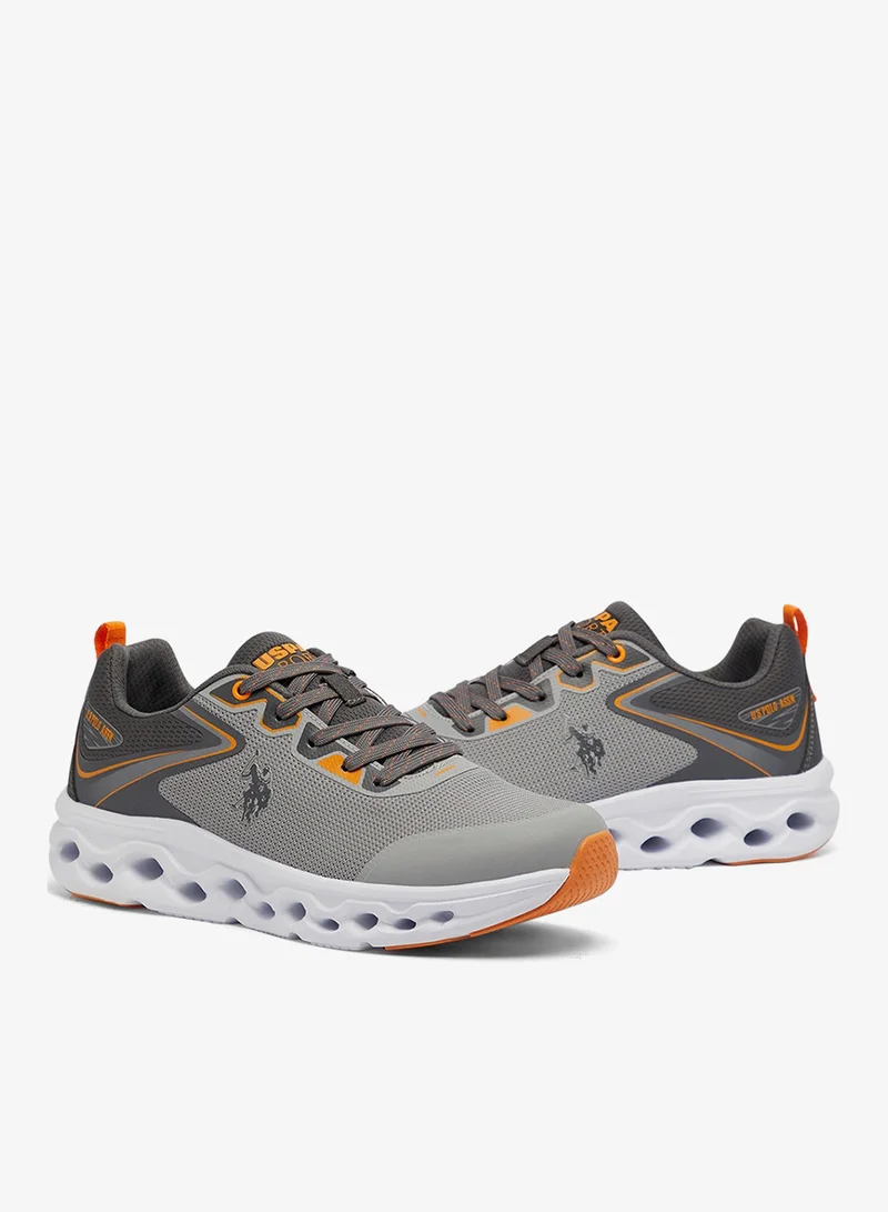 U.S. Polo Assn. Light Grey Men's Grey Low-Top Sneakers - Lightweight Shoes Lace-Up Design, Comfortable for Everyday Outfits for Men | Best Price UAE