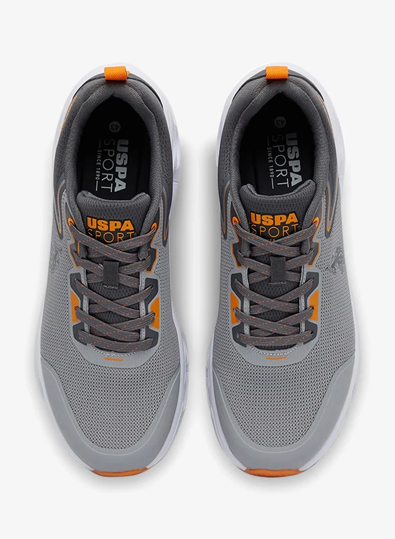 U.S. Polo Assn. Light Grey Men's Grey Low-Top Sneakers - Lightweight Shoes Lace-Up Design, Comfortable for Everyday Outfits for Men | Best Price UAE