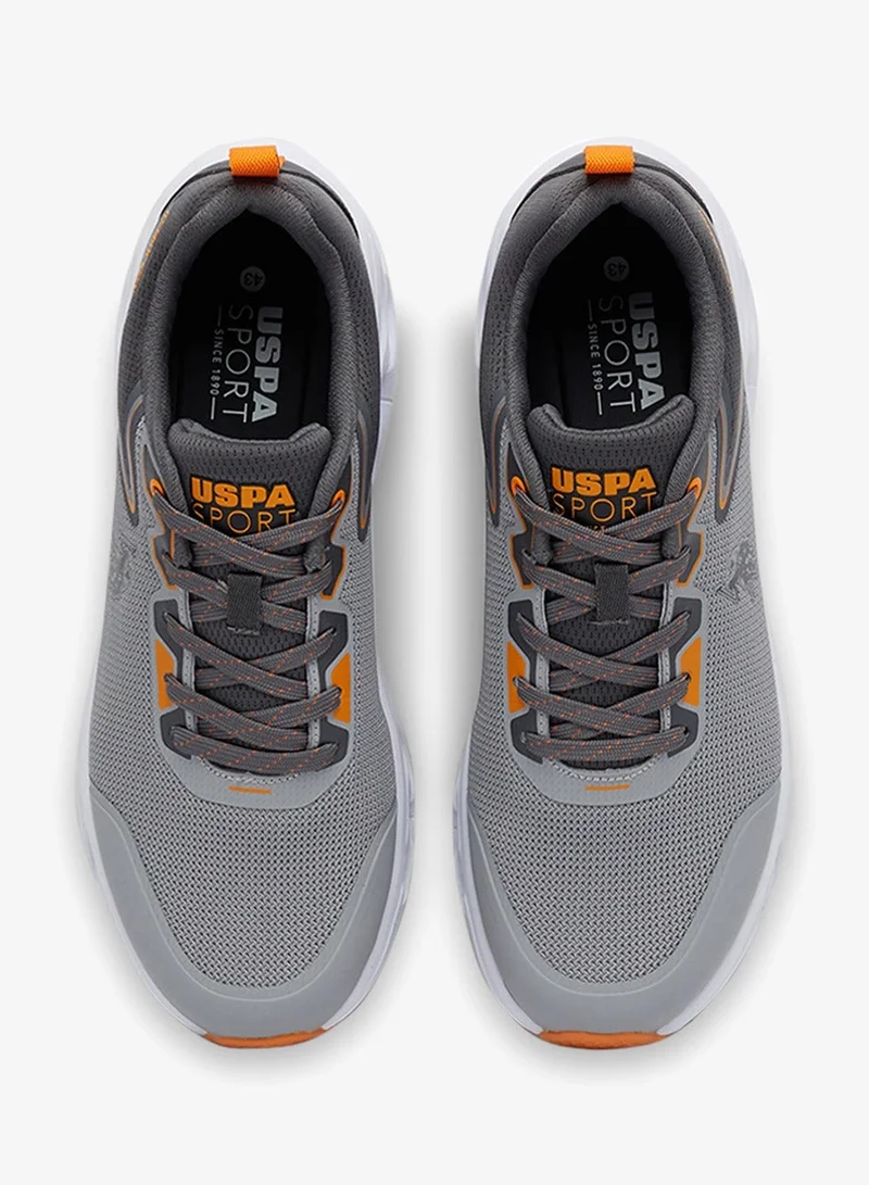 U.S. Polo Assn. Light Grey Men's Grey Low-Top Sneakers - Lightweight Shoes Lace-Up Design, Comfortable for Everyday Outfits for Men | Best Price UAE