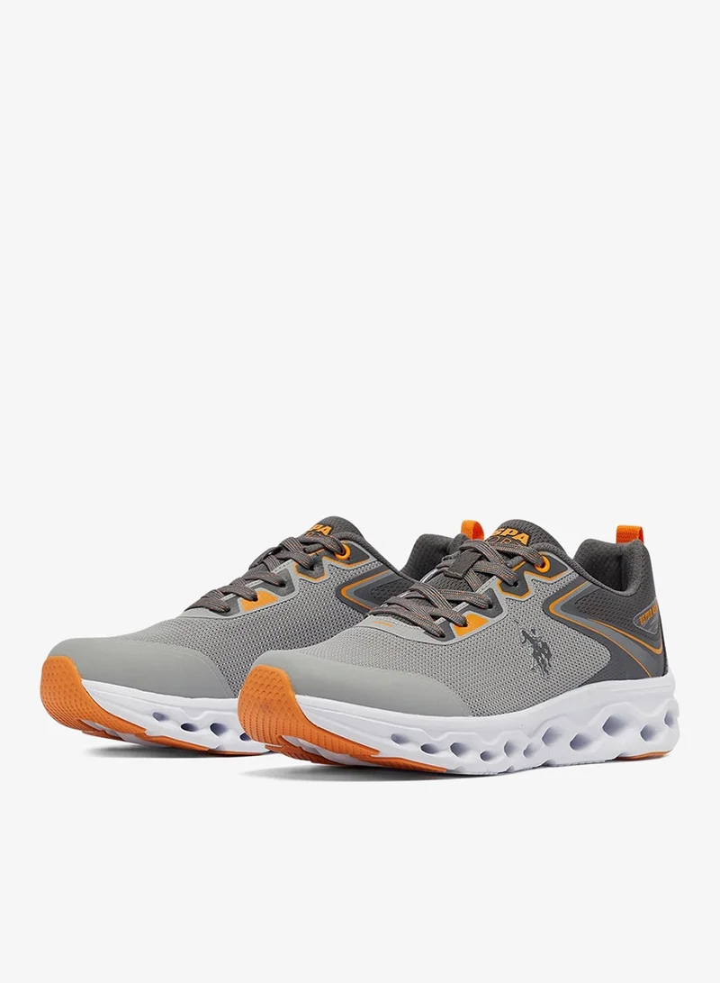 U.S. Polo Assn. Men's Grey Low-Top Sneakers - Lightweight Shoes Lace-Up Design, Comfortable for Everyday Outfits