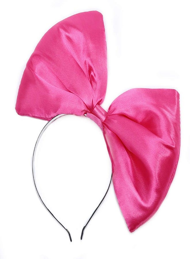 WLBON Bow Headband Bowknot Hair Bands Big Bow Halloween Hair Hoops Women Bow Hairband Party Decoration Headdress Cosplay Costume Headwear Handmade Headpiece Birthday Christmas Hair Accessories 1 Pack Rose - Image 5