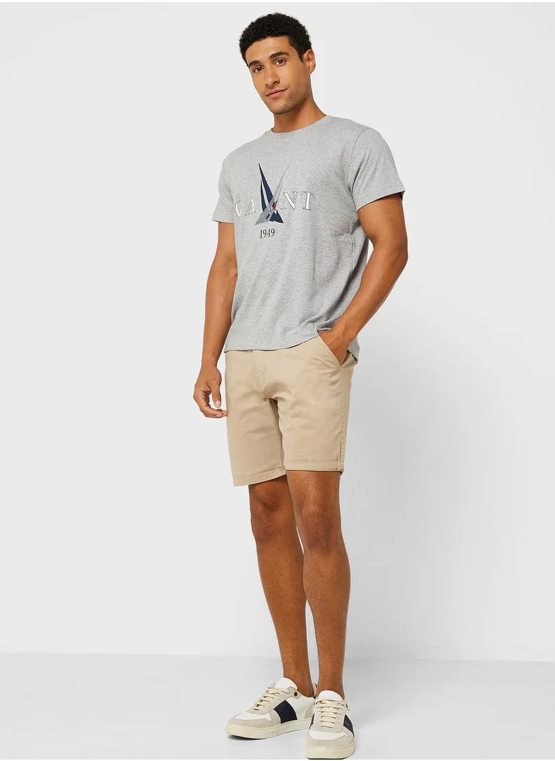 غانت Sail Print Crew Neck T-Shirt