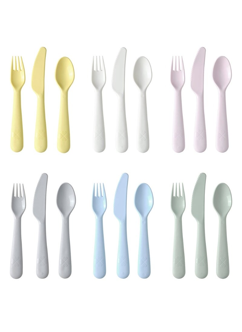 Kalas 18-Piece Children's Cutlery Set, Mixed Colours  - Image 1