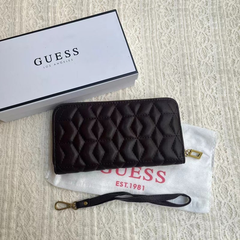 جيست محفظة طويلة كلاسيكية بنمط المعين متعددة الجيوب للبطاقات حاملة بطاقات بسيطة وفاخرة للنساء بسعة كبيرة باللون البني - Image 2