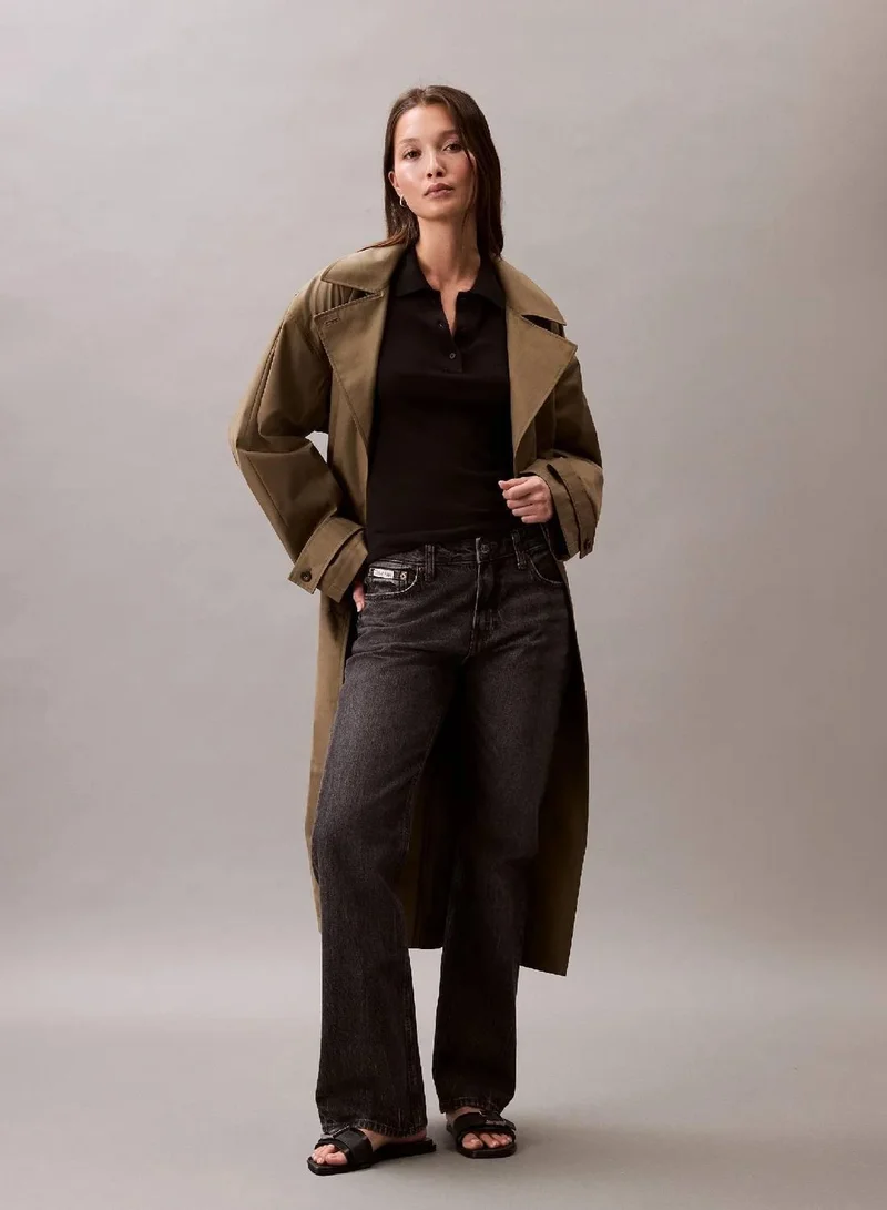 Calvin Klein Black Fine Gauge Viscose Polo for Women | Best Price UAE