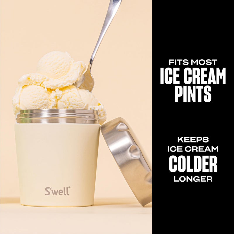 S'well Stainless Steel Ice Cream Chiller, 16oz, Vanilla, Triple Layered Vacuum Insulated Container Keeps Ice Cream Frozen For Up To Four Hours, BPA Free - Image 2