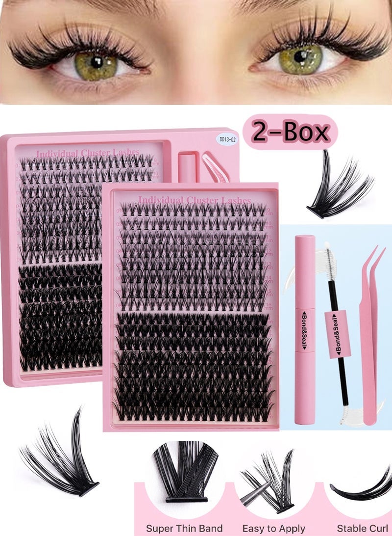 general New DIY Segment False Eyelashes, 30D 40D Large Capacity D-Curve Messy Dense Curled Imitation Eyelashes, The Perfect Choice for Stunning Eyes,320 Clusters*2Box - Image 1