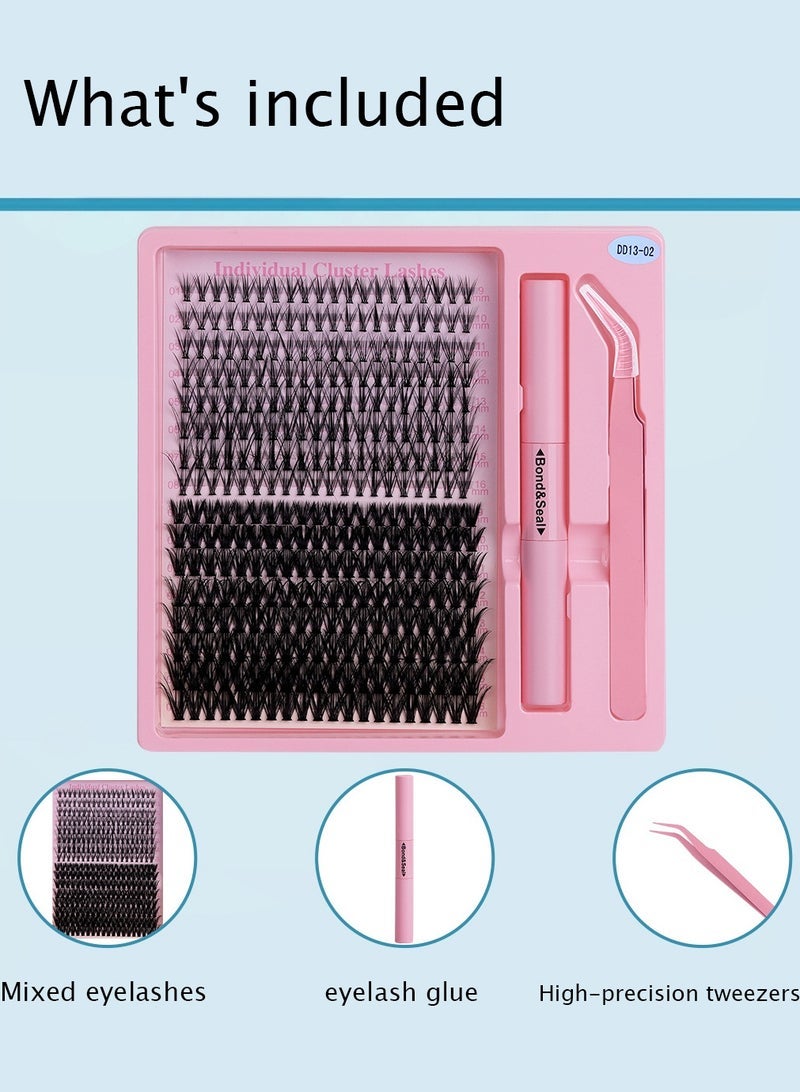 general New DIY Segment False Eyelashes, 30D 40D Large Capacity D-Curve Messy Dense Curled Imitation Eyelashes, The Perfect Choice for Stunning Eyes,320 Clusters*2Box - Image 2