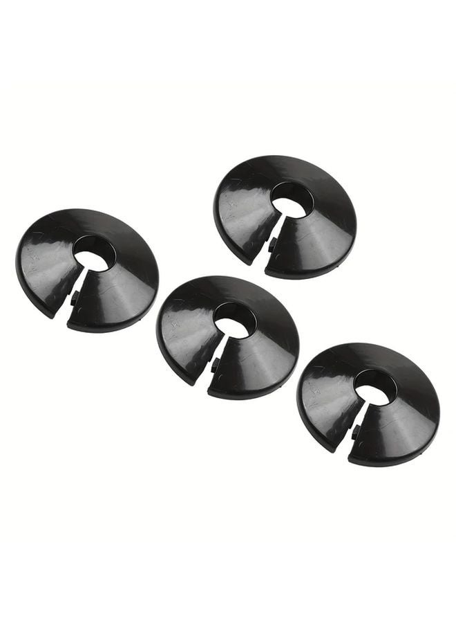 Black Plastic Triangular Valve Covers 4pcs Snap On Faucet Pipe Shields Wall Hole Camouflage Bathroom Decor - Image 1
