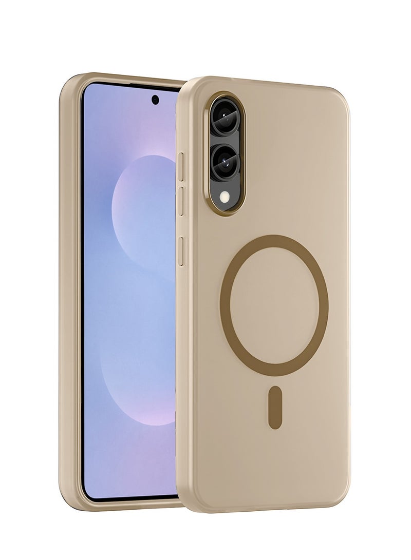 دبليو تيك غطاء حالة أنيق سامسونج جالاكسي S25 إدج 5G 2025 من سلسلة سندي هجين شفاف مع ماغسيف لشحن مغناطيسي وحواف كاميرا مرتفعة - لون خوخي وردي - Image 1