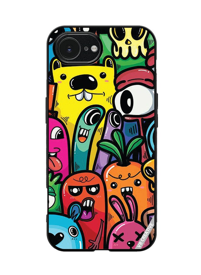 VR CREATIVE Protective Case Cover For Apple iPhone 16e Cartoon3 Design Multicolour