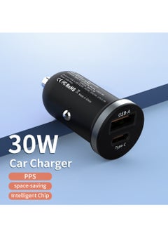 ProOne ProOne 30W Dual USB Car Charger - Fast Charging Car Plug Adapter with Type C - Compatible with iiPhonee15 Pro Max/15 Pro/15/14/13 Pro Max/12/11, ii Pad Pro/mini 6, Samsung S23/S22, Huawei Mate20  - Image 1
