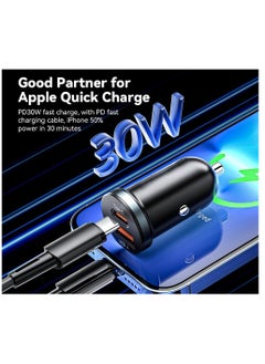 ProOne ProOne 30W Dual USB Car Charger - Fast Charging Car Plug Adapter with Type C - Compatible with iiPhonee15 Pro Max/15 Pro/15/14/13 Pro Max/12/11, ii Pad Pro/mini 6, Samsung S23/S22, Huawei Mate20  - Image 5