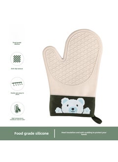 Generic Silicone Oven Mitts Thickened Non-Slip Heat ResistantTwo fingers-gray bear gloves [1 pack] heat resistant 300 degrees Two fingers-gray bear gloves [1 pack] heat resistant 300 degrees 