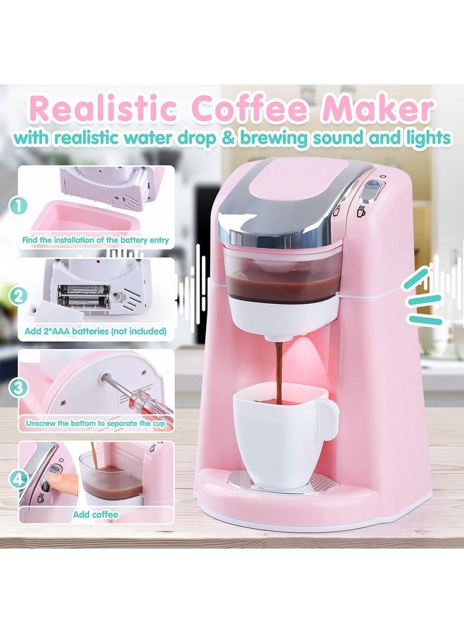 PLAY Kitchen Appliances Toys - Kids Kitchen Playset Accessories, Pretend Play Toy Sets With Coffee Maker, Mixer, Toaster With Realistic Lights & Sounds, Gifts For Toddler Girls Ages 2 3 4 5 6 7 - Image 3