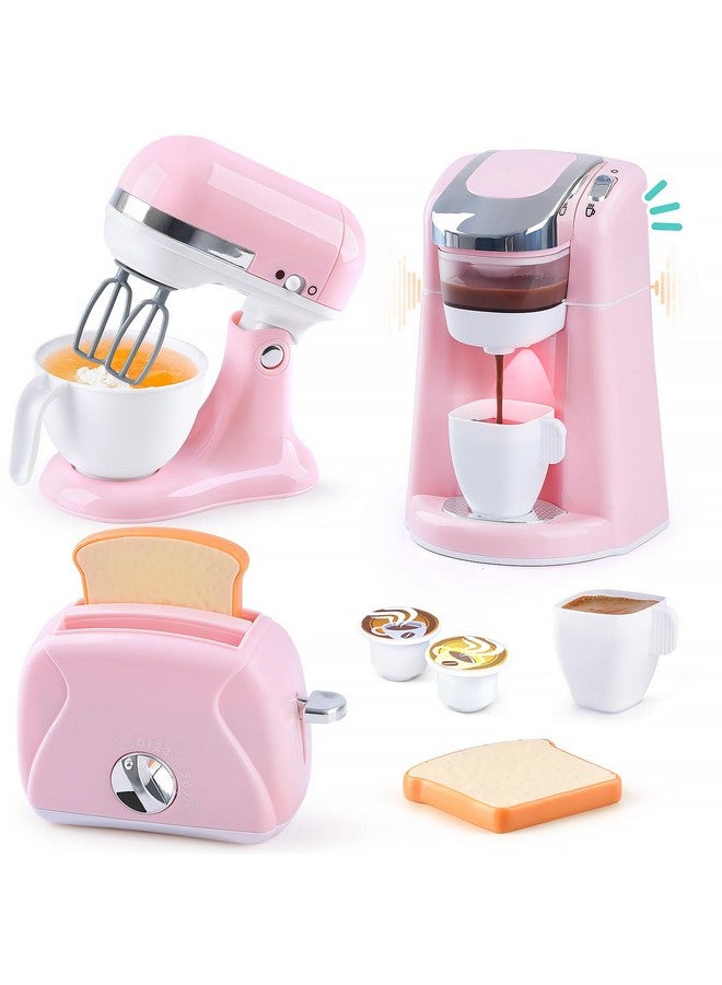PLAY Kitchen Appliances Toys - Kids Kitchen Playset Accessories, Pretend Play Toy Sets With Coffee Maker, Mixer, Toaster With Realistic Lights & Sounds, Gifts For Toddler Girls Ages 2 3 4 5 6 7 - Image 1