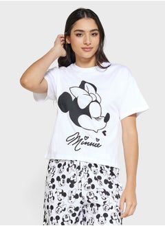 Disney Minnie Graphic T-Shirt & Short Pj Set  - Image 3