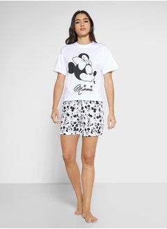 Disney Minnie Graphic T-Shirt & Short Pj Set  - Image 1