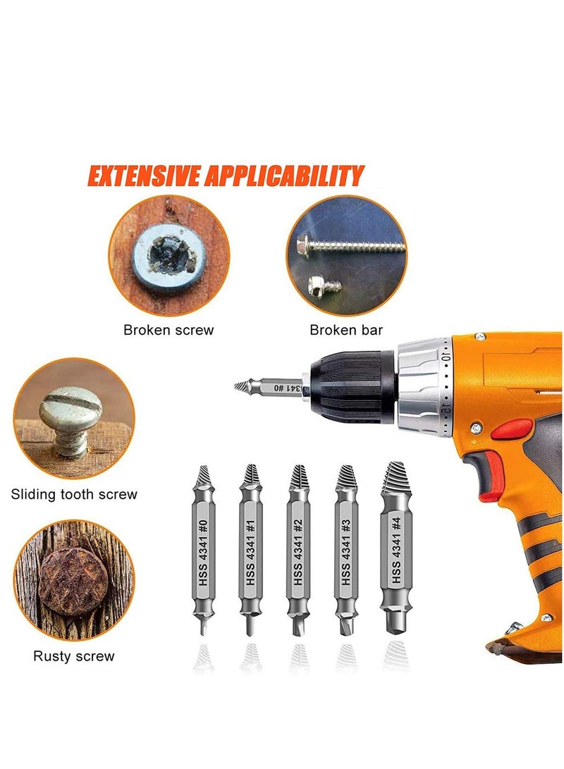 طقم إزالة البراغي المعيبة مع 5 قطع من مجموعة الأدوات السداسية عالية السرعة لإزالة البراغي المعيبة والتخلص من الأسلاك - Image 5