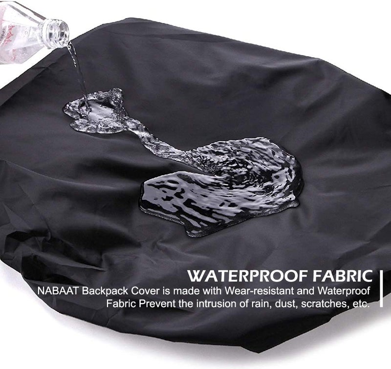 NABAAT Rain Cover for Backpack 100% Waterproof Bag Protector of 30 to 40L for Rain/Dust Proof Protection for School Bag/Laptop Bag/College Bag with Pouch, (Black) - Image 2