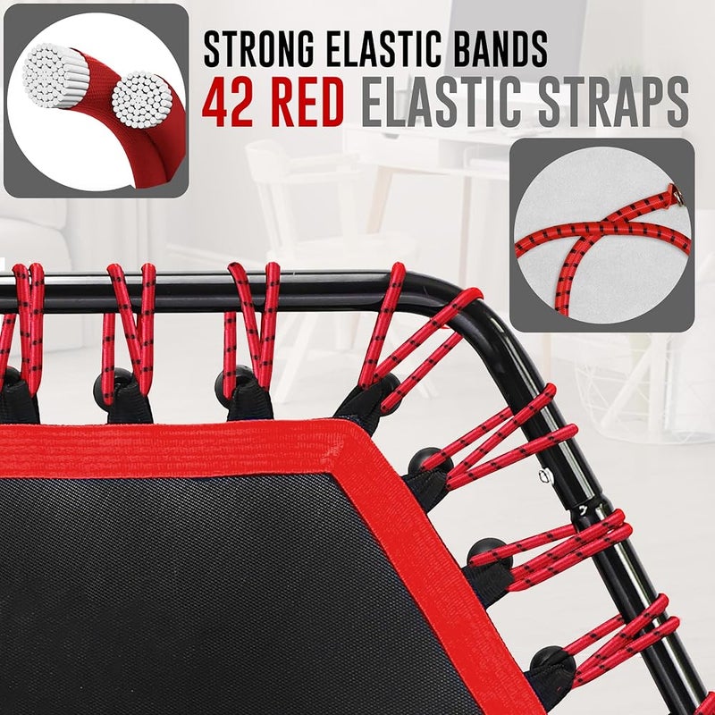 FK Sports Foldable Fitness Mini Trampoline Rebounder, 48" and 40" Foldable Mini Trampolines with T or U Bar Handle, Round Mini Fitness indoor Trampoline - Image 4
