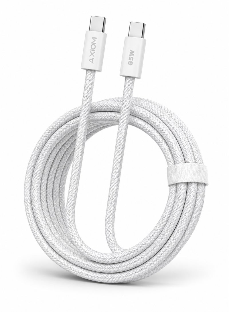 Axiom 65W USB-C to USB-C Fast Charging Cable 2 Meter, Braided Type-C PD Charging Cable with High-Speed Data Sync, Durable Nylon Cable for Smartphones, Tablets, Laptops & USB-C Devices - Image 2