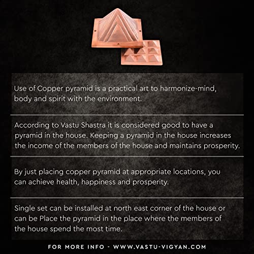TREE MAISON CORONATING HOMES Vastu Copper 2 Layer Pyramid | 3-Inch | Pyramid for Positive Energy, Health & Wealth | Vastu Dosh Remedies for Home & Office | Direction - SE, SSE, South | Pack of 1 - Image 5