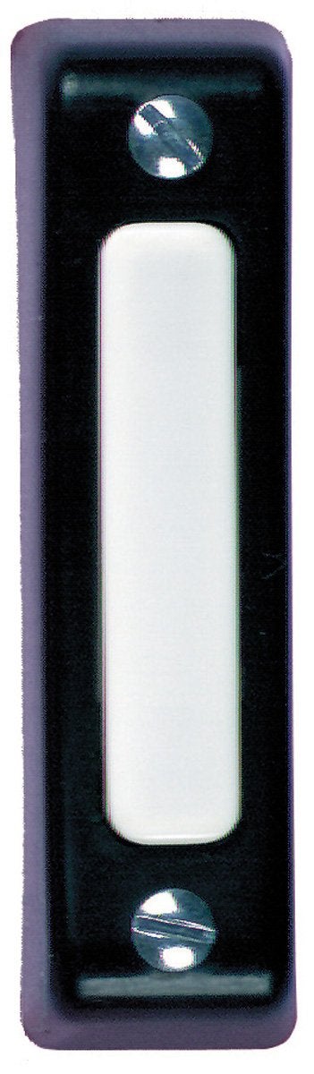 Heath Zenith SL90002 Wired Door Chime Push Button Black with White Center Bar