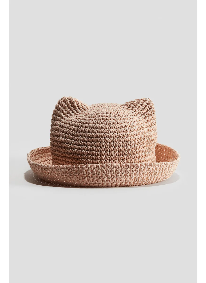 H&M Ear-Topped Straw Hat