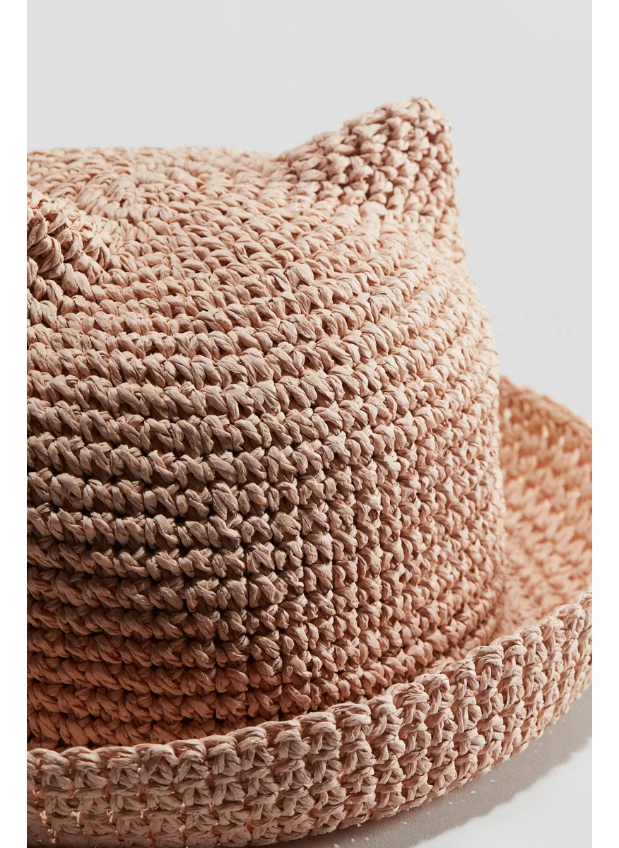 H&M Ear-Topped Straw Hat