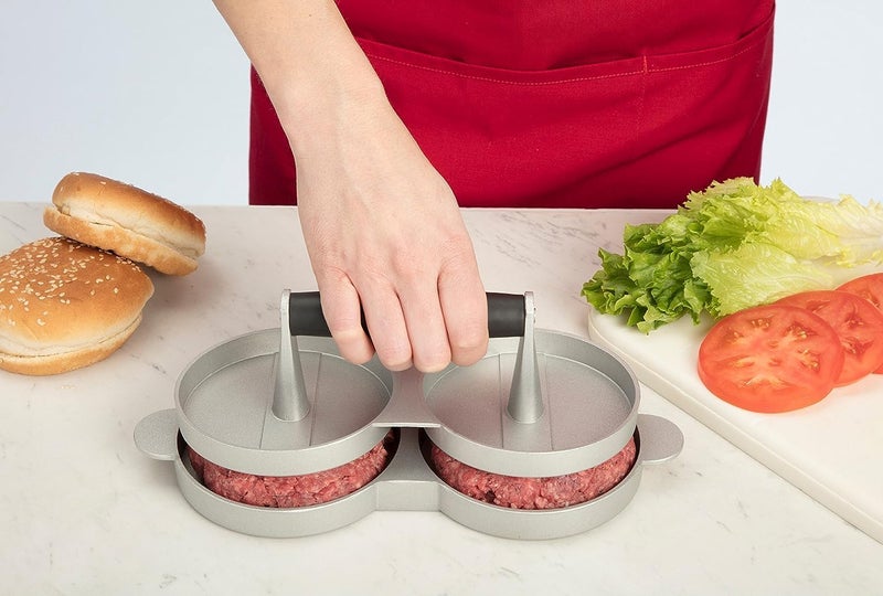 GLOWICK GLOWICK Aluminum Meat Presser with Wood Handle Food Grade Hamburger Press Patty Maker Suitable for Meat Beef Cheese Veggie Burger Maker 1Pcs  - Image 5