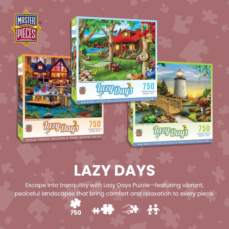 Masterpieces 750 Piece Jigsaw Puzzle for Adults, Family, Or Kids - Cabin in The Cove - 18"x24" - Image 3