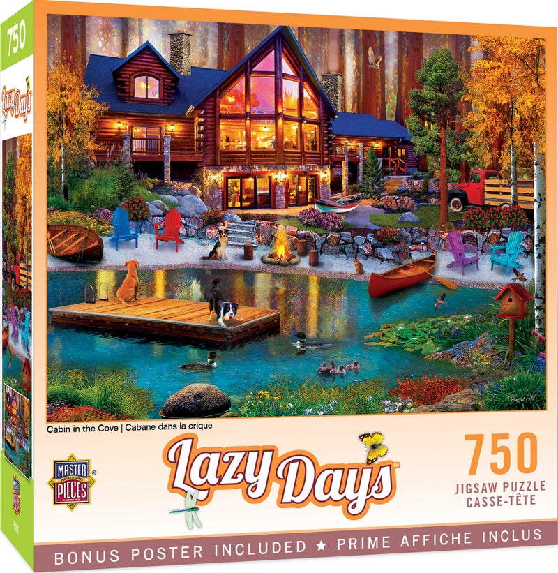 Masterpieces 750 Piece Jigsaw Puzzle for Adults, Family, Or Kids - Cabin in The Cove - 18"x24" - Image 1