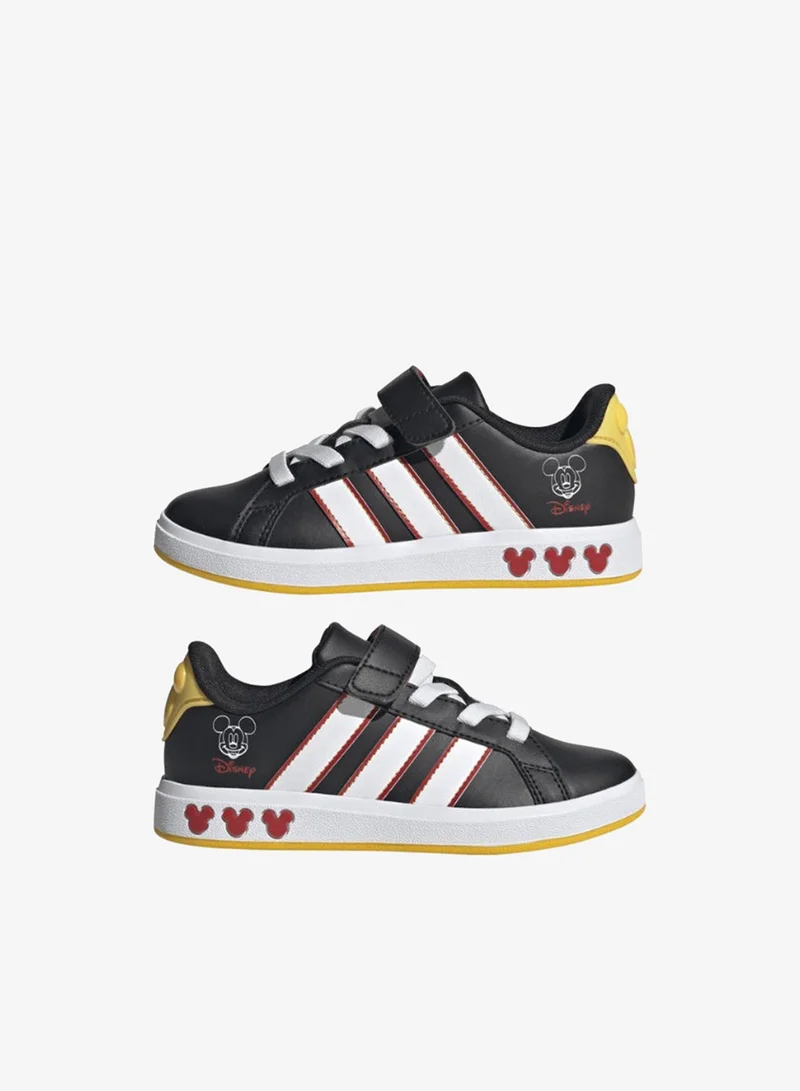 Adidas Grand Court Mickey El K U Black Sportswear Shoes For Kids