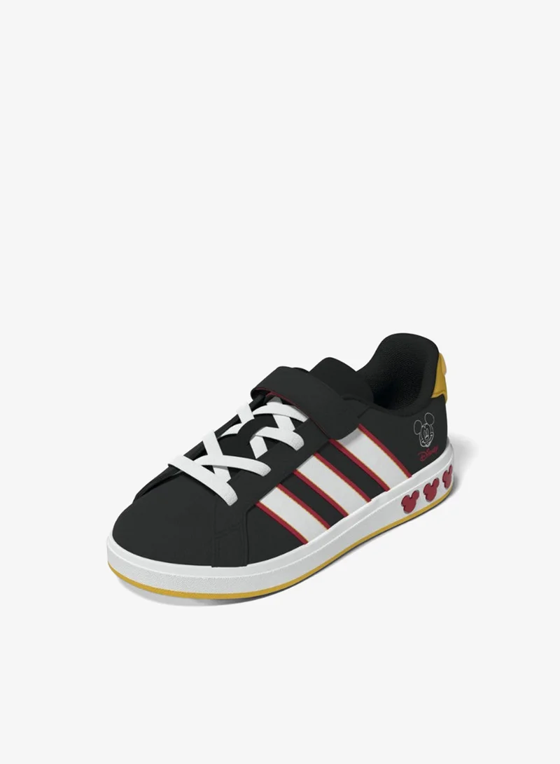 Adidas Grand Court Mickey El K U Black Sportswear Shoes For Kids