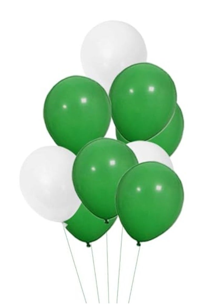 SFMW White and green balloons, National Day balloons, Foundation Day 100 white 100 green  - Image 1