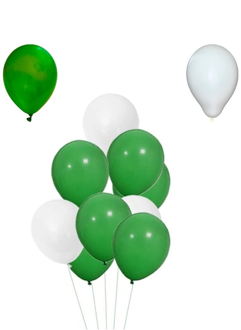 SFMW White and green balloons, National Day balloons, Foundation Day 100 white 100 green  - Image 2