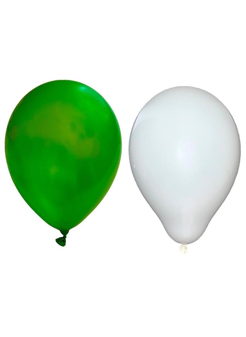 SFMW White and green balloons, National Day balloons, Foundation Day 100 white 100 green  - Image 3