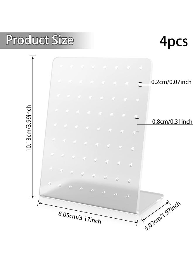 TPGP 4 Pcs Earring Holder, 72 Holes Earrings Ear Studs Jewelry Acrylic Show Display Rack Stand Stud Earring Organizer Holder - Image 3