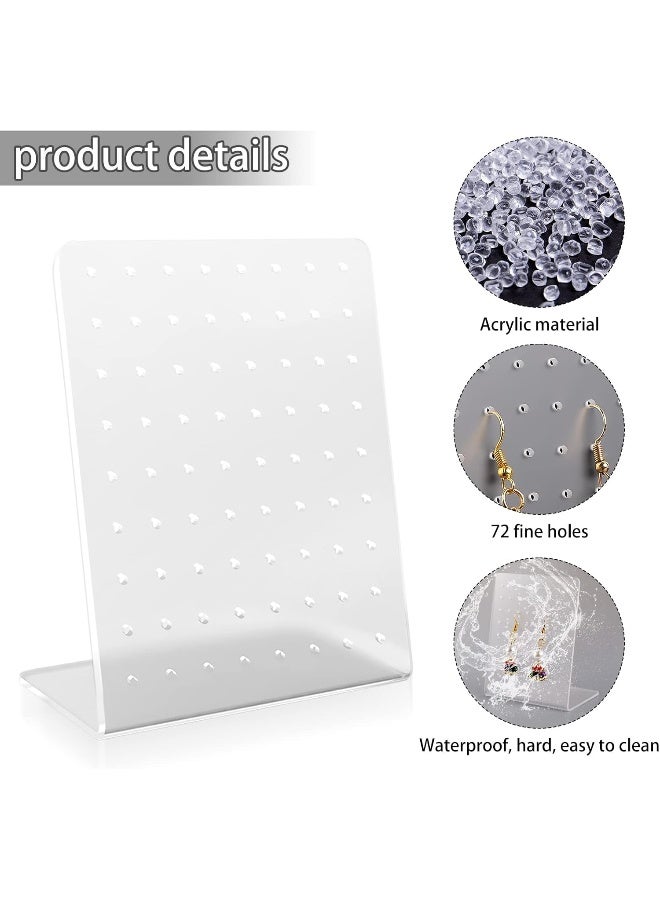 TPGP 4 Pcs Earring Holder, 72 Holes Earrings Ear Studs Jewelry Acrylic Show Display Rack Stand Stud Earring Organizer Holder - Image 4