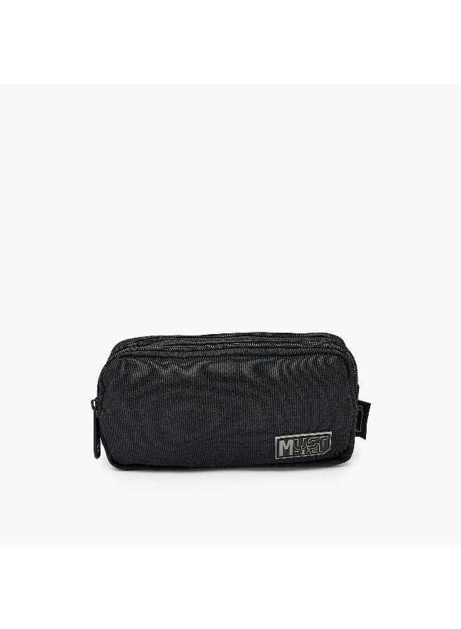 Must Pouch-Monochrome-Sustainable-2 Cmprts (Rpet 900D Pu) Black \ 20X6X9 - Image 2