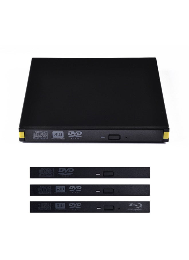 Generic Hengzhe USB3.0 Optical Drive Box Color Side Strip Mobile Optical Drive Box External Optical Drive Kit-Color:Black  - Image 1